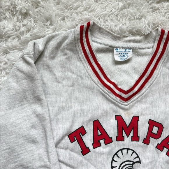 Champion Gray and Red Cropped Sweatshirt - Picture 2 of 3